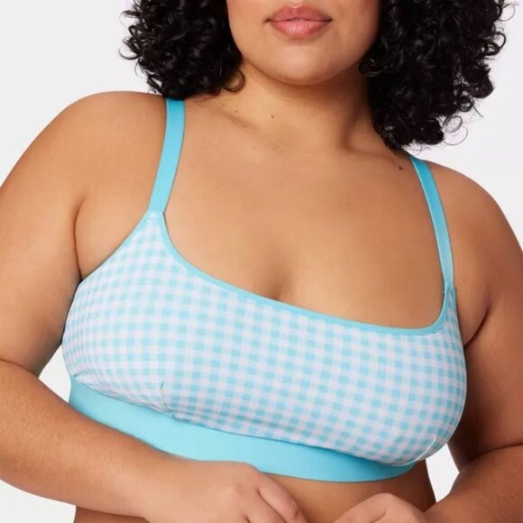 Blue Gingham Women's Bralette - Picture 1 of 3